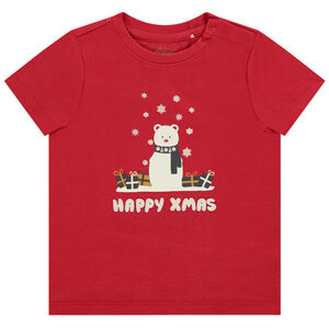 Camiseta de manga corta con estampado Joyeux Noël para bebé niño 