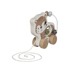 Tigre de madera para arrastrar con ábaco integrado 