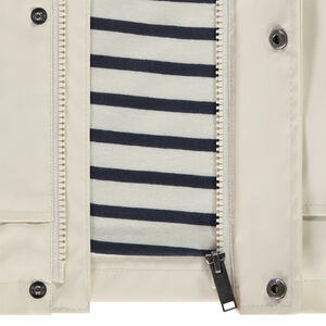 Parka goma repelente al agua con forro a rayas para niño 