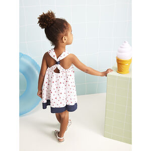 Vestido de tirantes estampado flores/lunares para bebé niña 