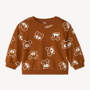 Sudadera de felpa semisobredimensionada para bebé niño con estampado divertido 