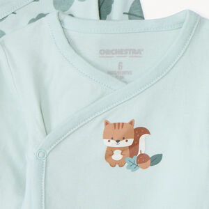 Lote de 7 bodies de manga larga con motivos bosque para bebé niño con aperturas según la edad 