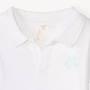 Polo de manga corta en jacquard con bordado de estrella de mar para bebé niño 
