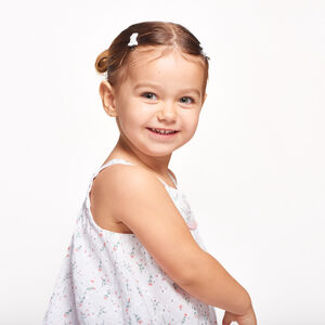 Vestido de bordado inglés con estampado de flores para bebé niña 