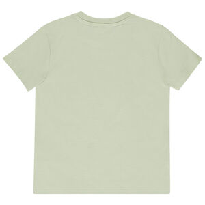Camiseta de manga corta con cording y bordado de hojas para niño 