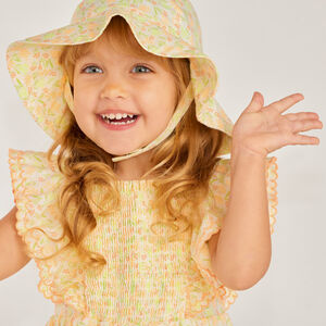 Conjunto de 2 piezas vestido + gorro de flor para bebé niña 