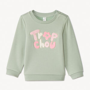 Sweat molleton à patchs bouclettes pour bébé fille  Main Sweat molleton à patchs bouclettes pour bébé fille