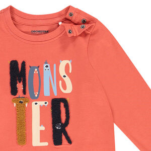 T-shirt manches longues en jersey avec broderie bouclette pour bébé garçon 