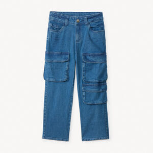 Jean large en denim avec poches style cargo pour garçon   Main Jean large en denim avec poches style cargo pour garçon