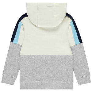 Sudadera con capucha efecto color block y bolsillos niño 
