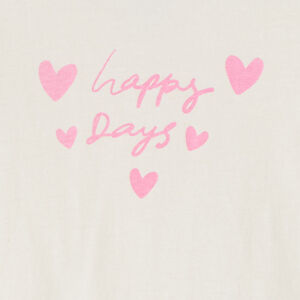 Camiseta de manga corta estampada con corazones para niña 