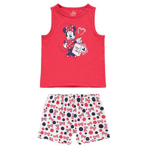 Pijama con camiseta sin mangas con estampado de Minnie ©Disney y pantalón corto con estampado all-over 