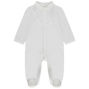 Pelele con pechera y cuello mao para bebé niño 