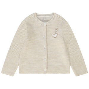 Chaleco de punto con bordados de corazones para bebé niña 