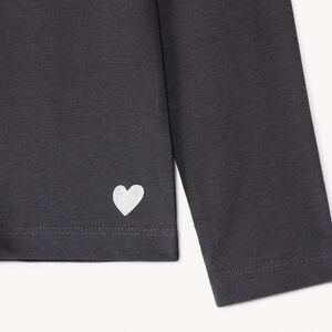 Lote de 3 camisetas de manga larga con estampado foil corazón para niña 