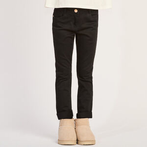 Pantalón slim de sarga lisa para niña  Main Pantalón slim de sarga lisa para niña