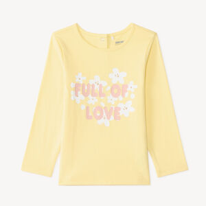 Camiseta de manga larga para bebé niña con estampado brillante y divertido. 