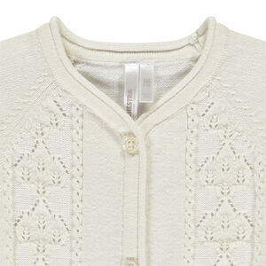 Gilet de punto calado para niña. 