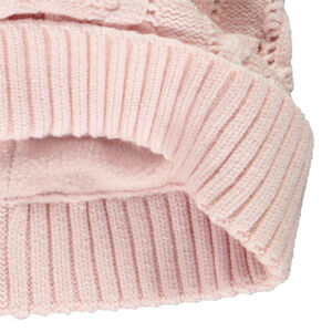 Gorro de punto bobo con pompón niña 