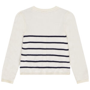 Gilet de punto rayado y lurex niña 