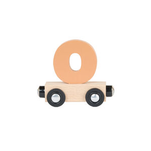 Wagon de madera letra "O" - marrón 