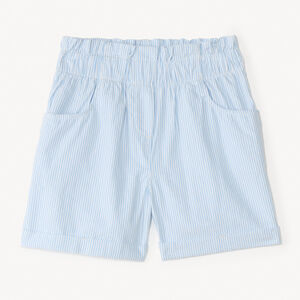 Short acampanado de seersucker a rayas para niña 