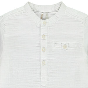 Camisa de manga larga de gasa de algodón para bebé niño. 