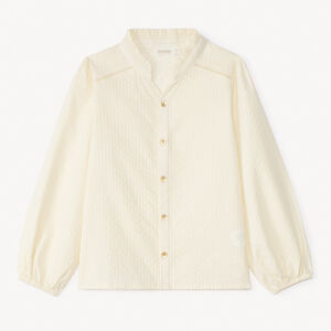 Blusa de tela de sarga unicolor para niña 