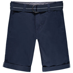 Bermudas lisas de tela y cinturón desmontable Main Bermudas lisas de tela y cinturón desmontable