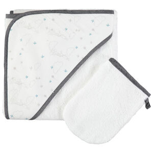 Conjunto de baño con capa con capucha y guante estampado Main Conjunto de baño con capa con capucha y guante estampado