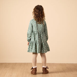 Vestido de niña de manga larga estilo camisa con estampado fantasía 