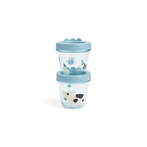 Lot de 2 pots de conservation 150ml Tiny Farm bleu 