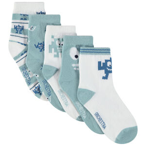 Lot de 5 paires de chaussettes imprimé monstres pour garçon 