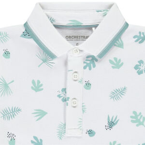 Polo de manga larga estampado de hojas para niño 
