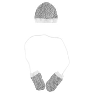 Conjunto gorro manoplas de punto elástico fantasía 