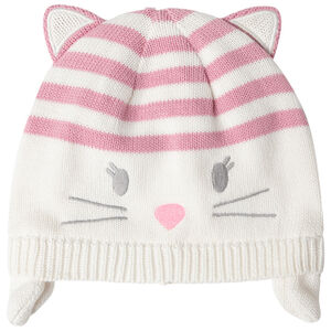 Gorro de punto con forma de gato y forro de jersey 