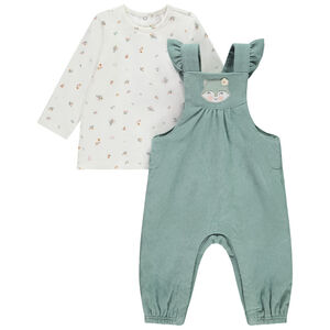 Conjunto de 2 piezas con pelele de terciopelo para bebé niña  Main Conjunto de 2 piezas con pelele de terciopelo para bebé niña