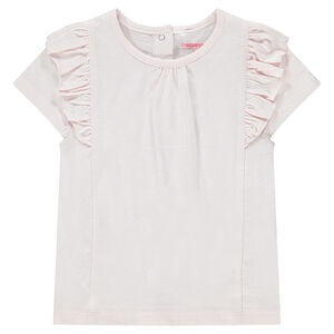 Camiseta de manga corta con volantes. 