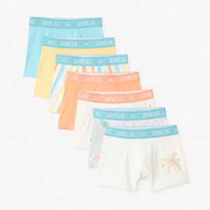 Lote de 7 bóxers de jersey con estampado de verano para niño. 