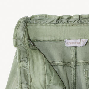 Pantalón paperbag liso con cinturón para niña 