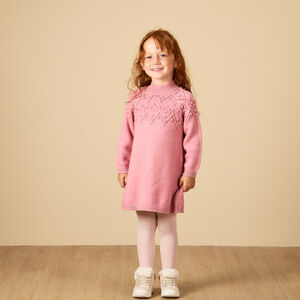 Ropita de punto con mangas largas y diseño fantasía para niña bebé 