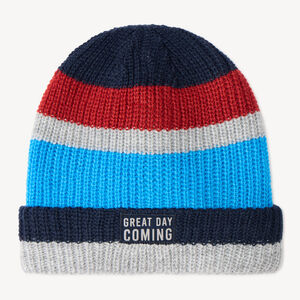 Gorro de punto acanalado para niño con mensaje positivo 