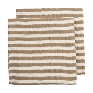 Muselinas Pack 2 uds Stripe taupe 