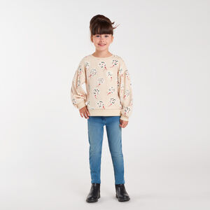 Sweat fille en molleton imprimé 