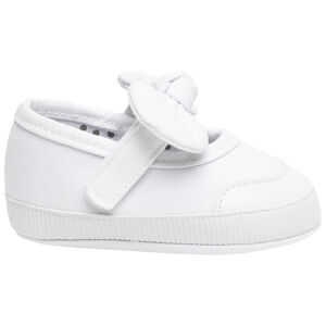 Zapatillas blancas con velcro y lazo para bebé niña 