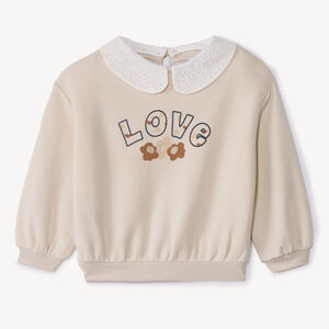 Sudadera de felpa fantasía con cuello claudine para bebé niña 