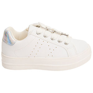 Zapatillas deportivas con cremallera y cordones con adornos para niña 