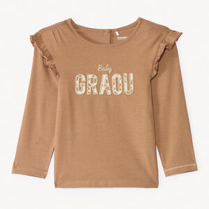 T-shirt manches longues à écriture brodé pour bébé fille  