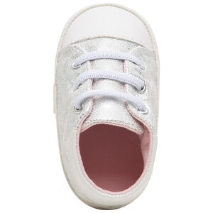 Zapatillas suaves de bebé plateadas con cordones elásticos  Main Zapatillas suaves de bebé plateadas con cordones elásticos