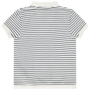 Polo de manga corta con cuello en V y rayas para niño 